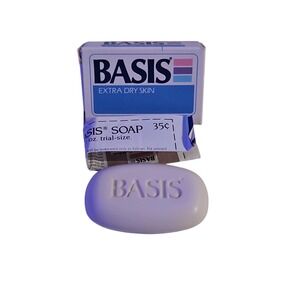 1987 Basis Soap Extra Dry Skin VTG Soap 1 oz Sample Size Prop NEW [3Bars]